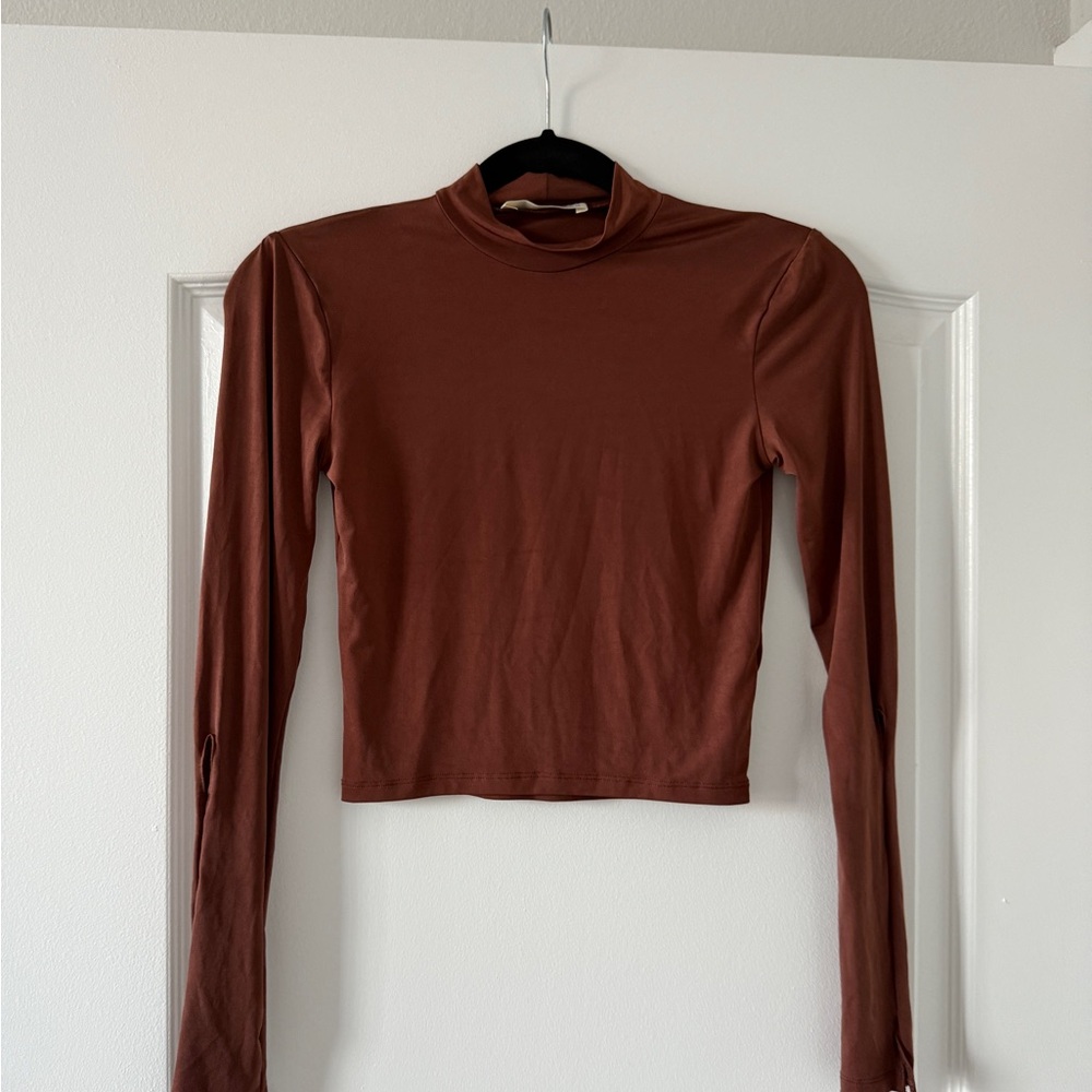 Women's Brown Long Sleeve Top & Skirt Pull & Bear